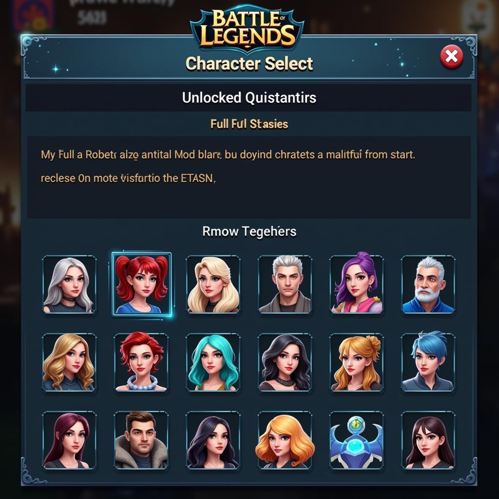 Battle of Legends Mod Apk Unlocked Characters