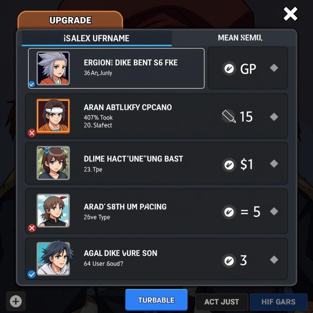 Battle of Ninja 2.2.1 Mod APK Upgrade Menu