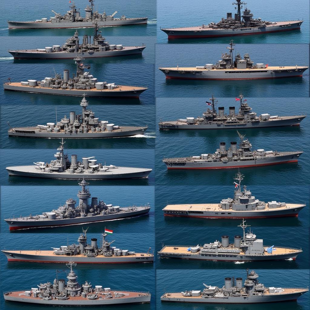 Variety of Warships in Battle of Warships