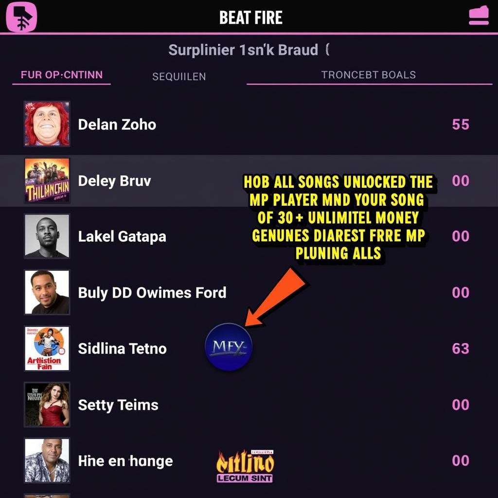 Beat Fire Mod APK Song Selection