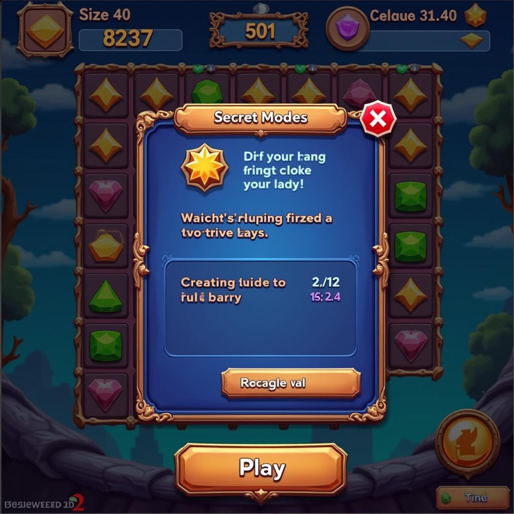 Bejeweled 2 Secret Modes Menu Screenshot