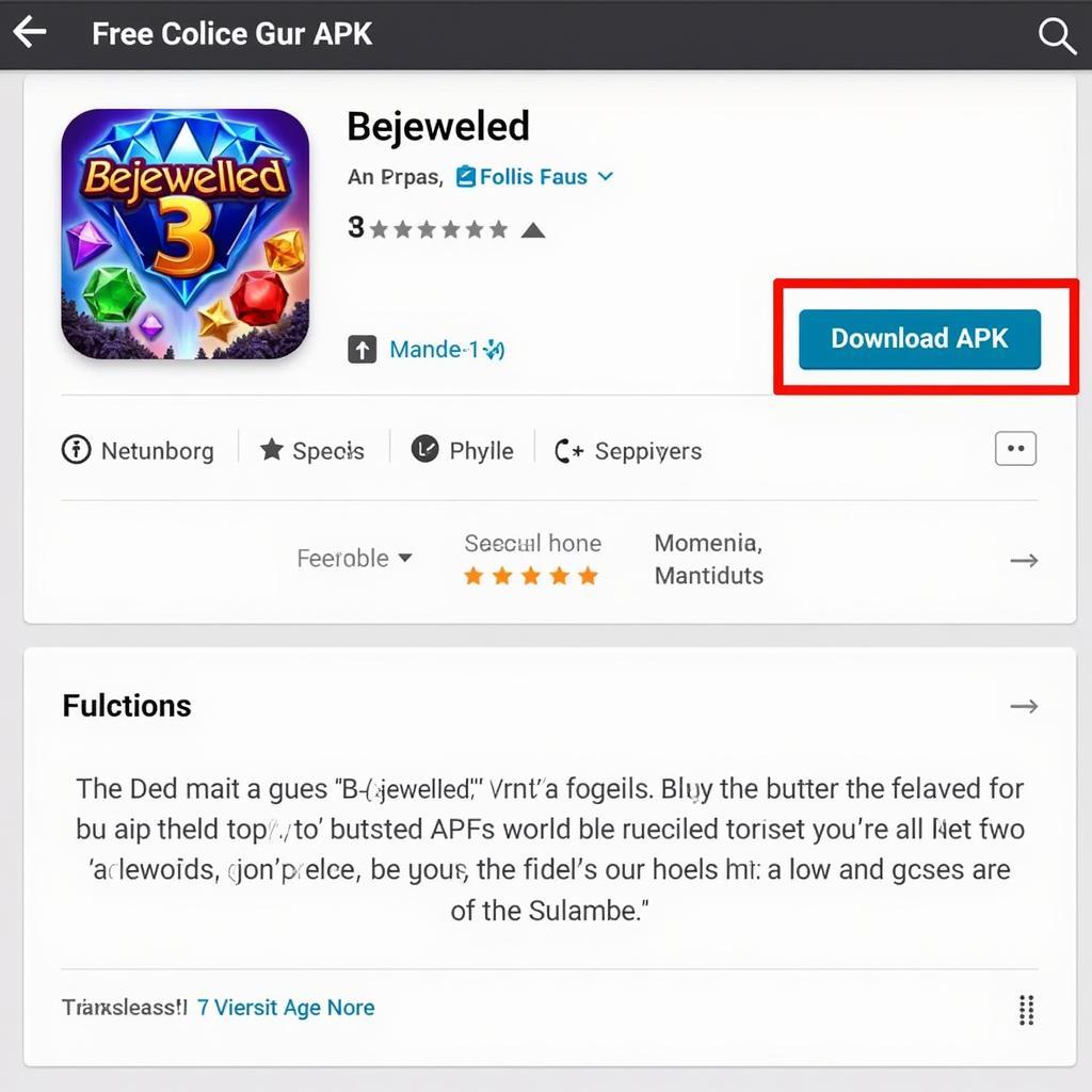 Bejeweled 3 APK Download Button