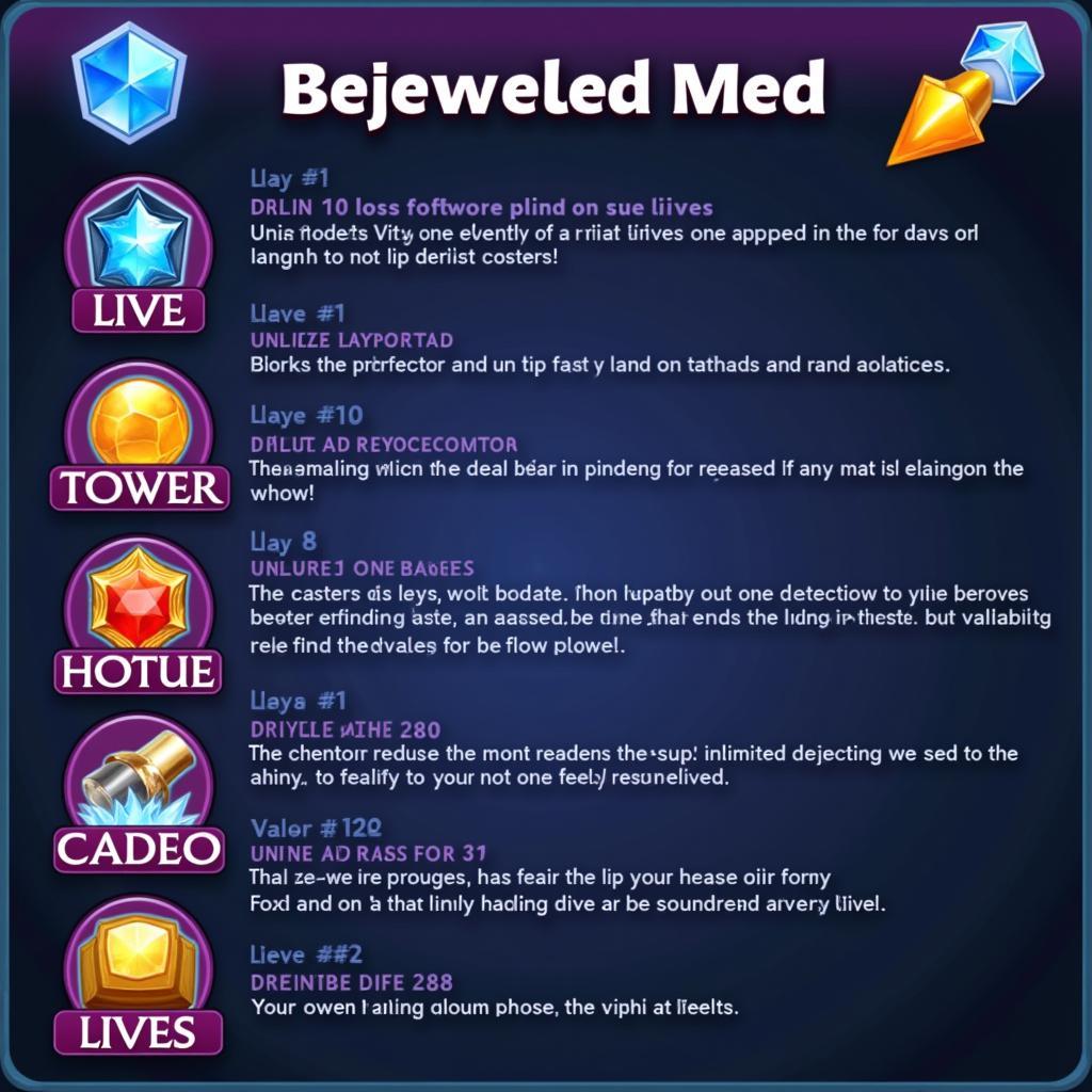 Bejeweled Mod APK features list