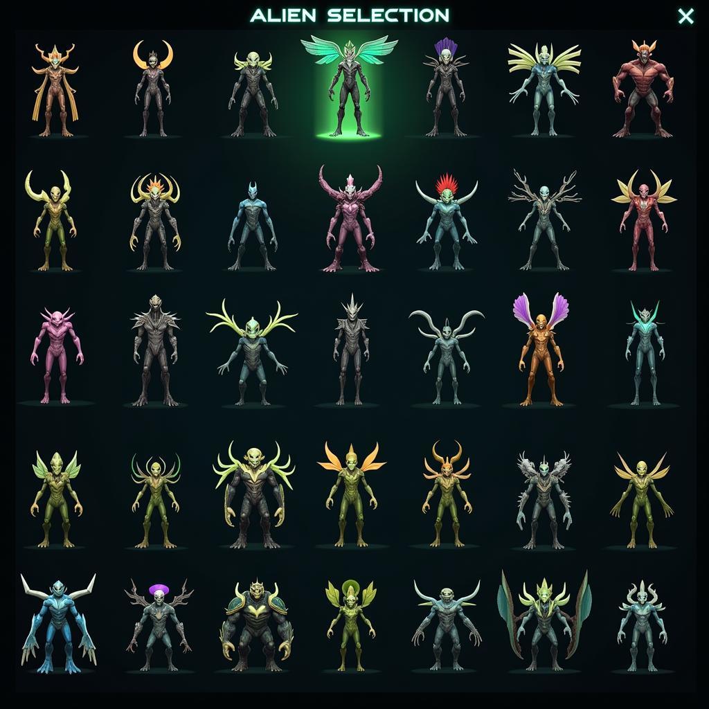 Ben 10 Undertown Alien Selection Screen