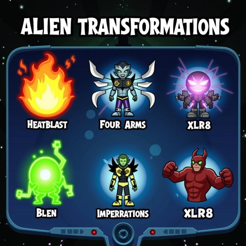 Ben 10 Cavern Run Omnitrix Transformations