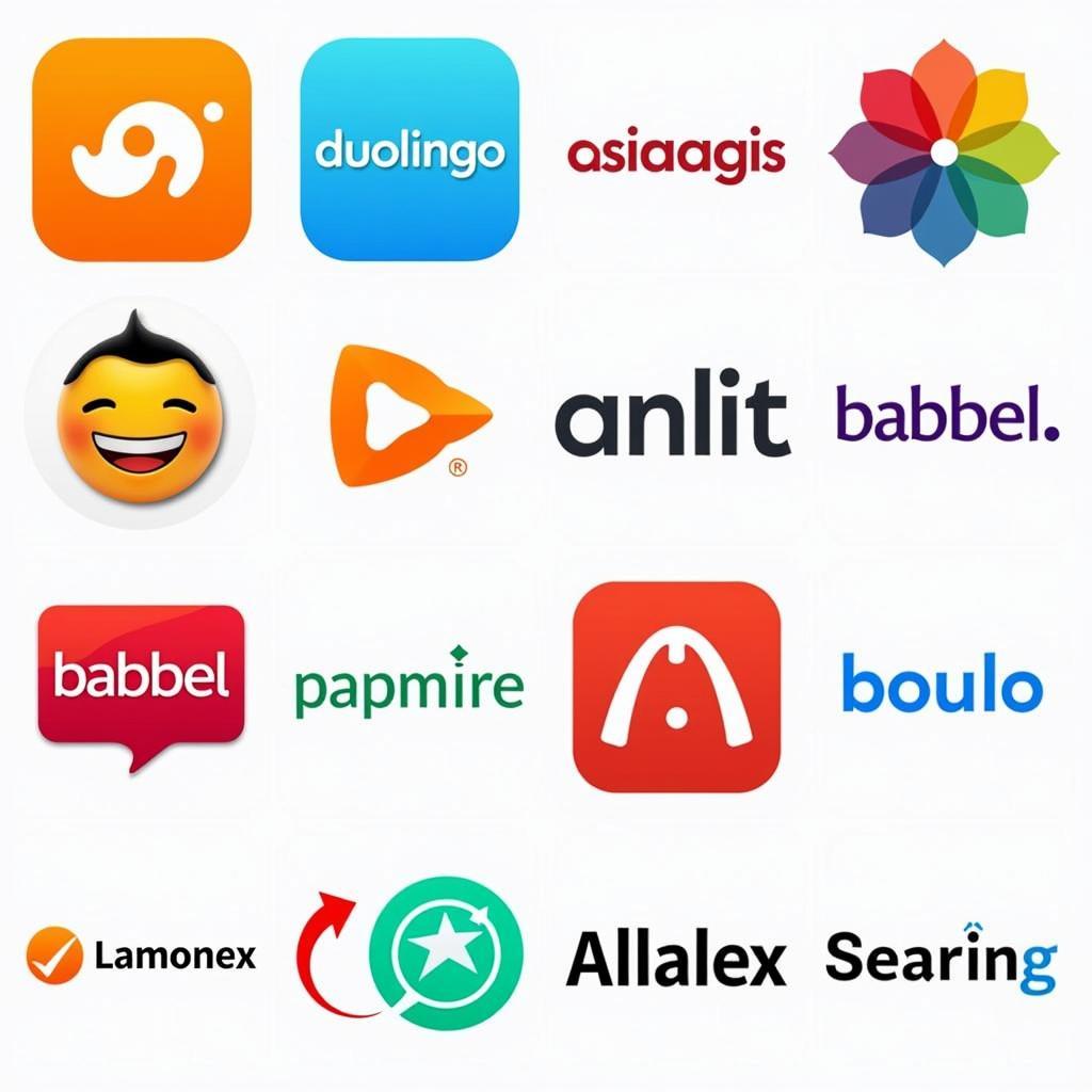 Variety of language learning apps on iOS