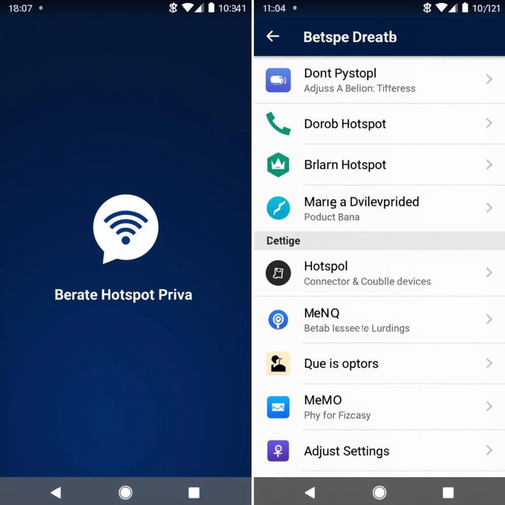 Beternet Hotspot Priva app interface