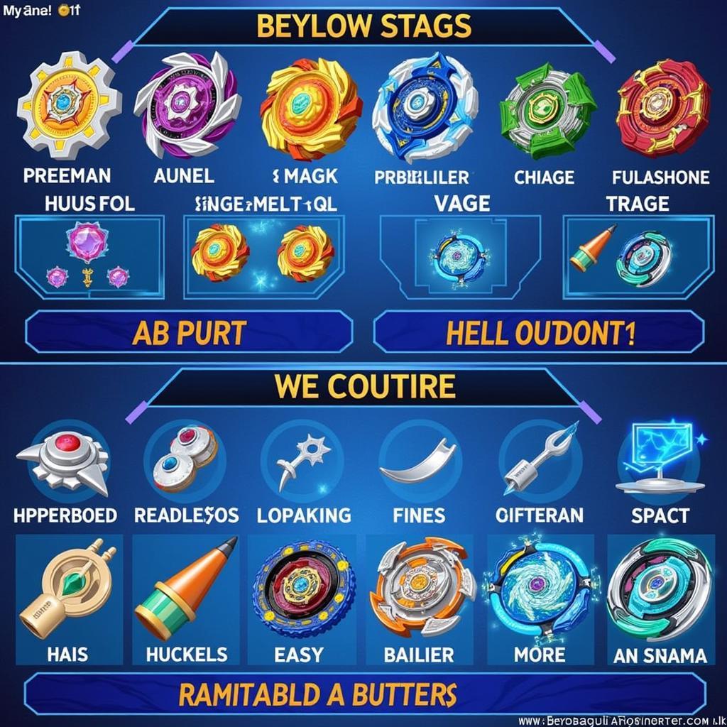 Beyblade customization screen in the app