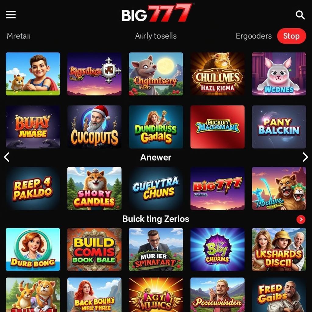 Diverse Game Selection on Big777 APK iOS