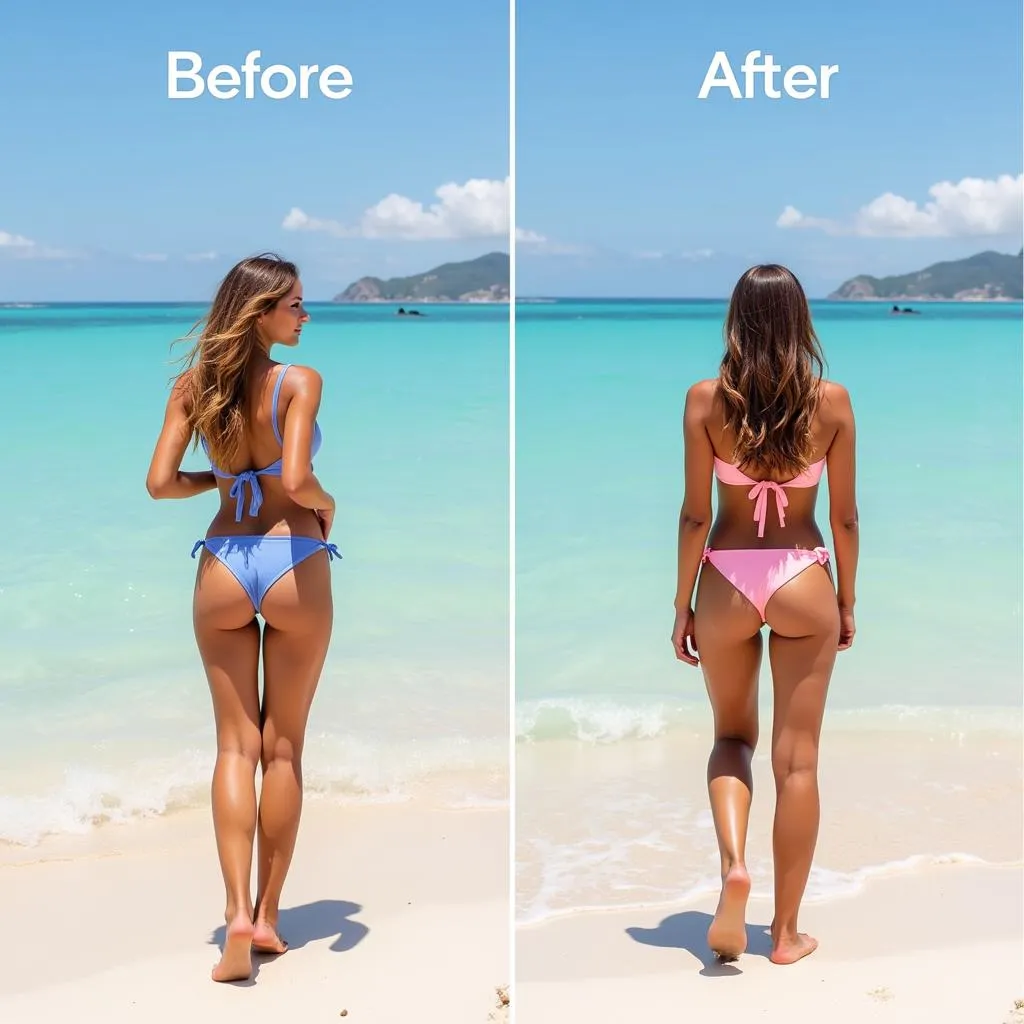 Woman in a bikini on a beach