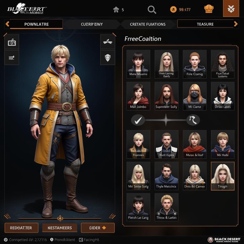 Black Desert Mobile Character Customization