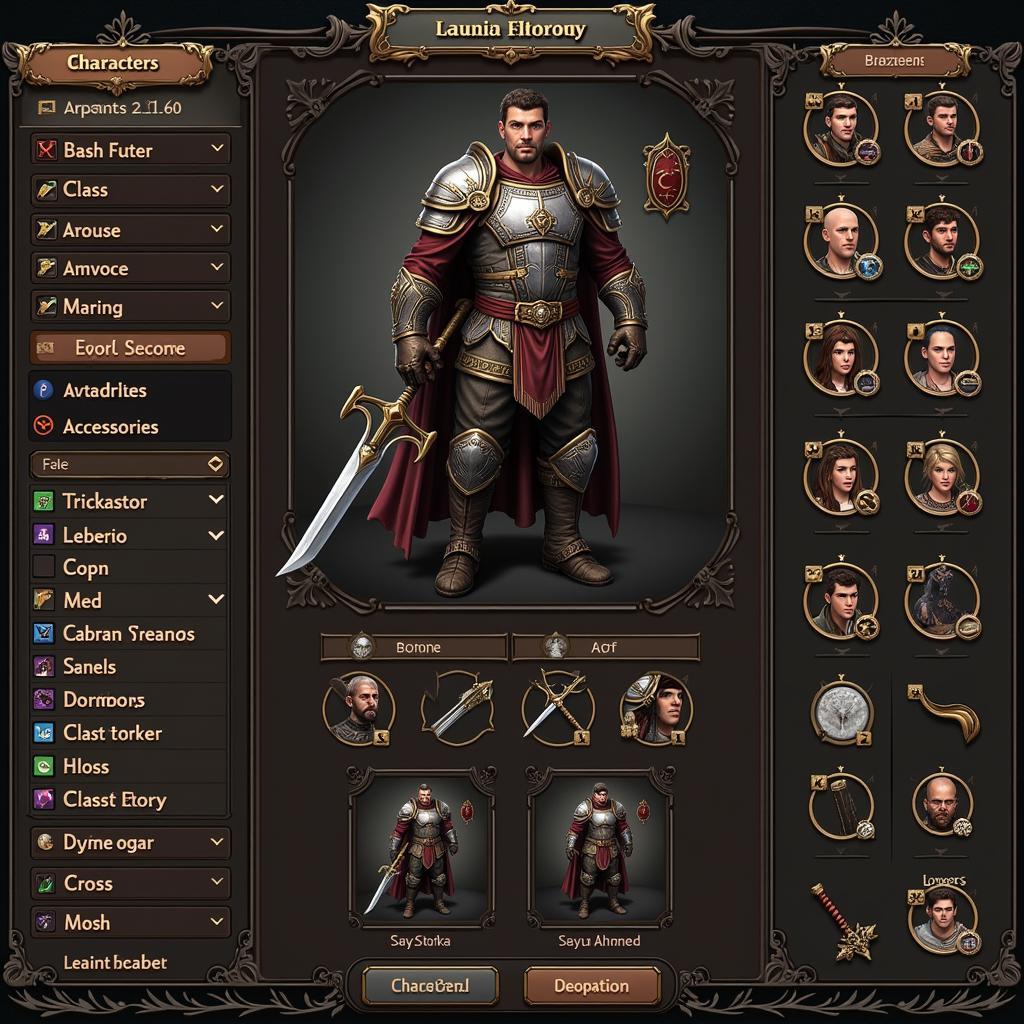 Blackmoor 2 character customization screen