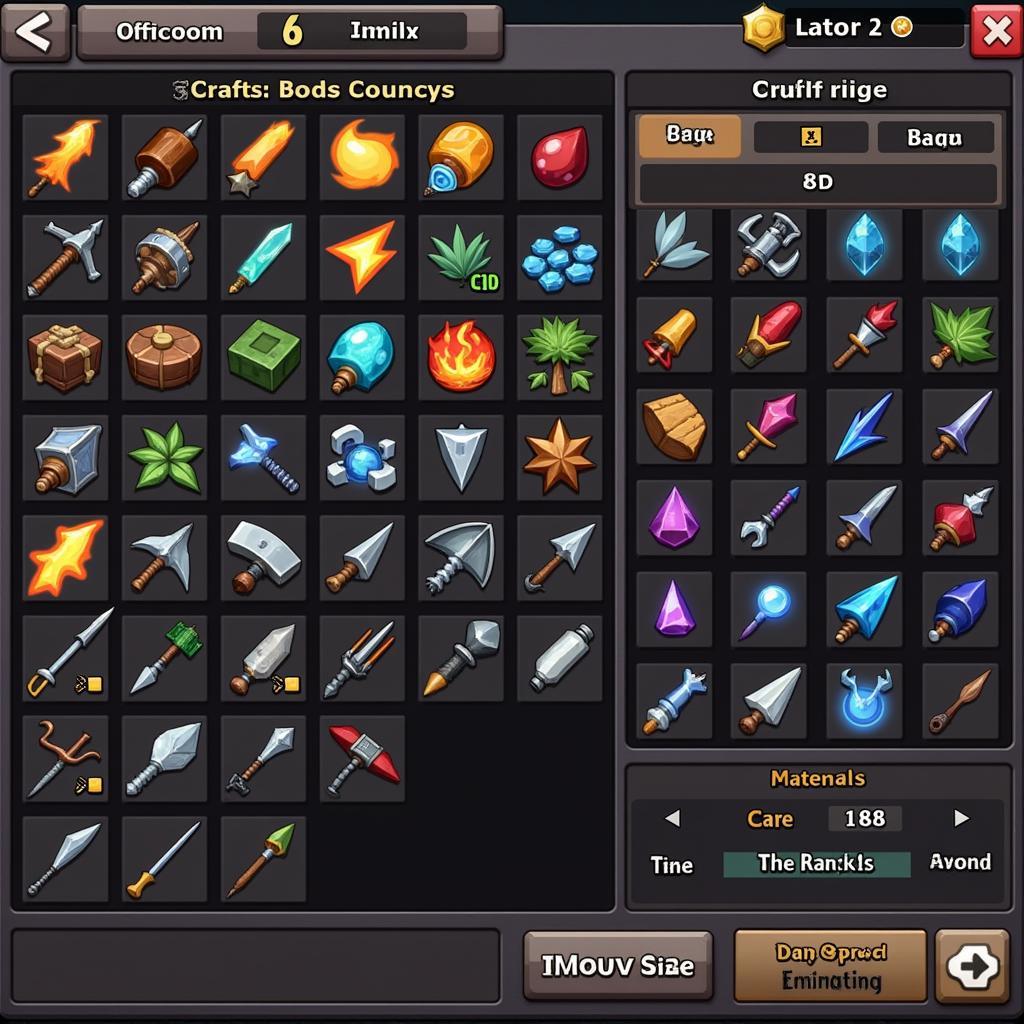 Blade Crafter Mod APK Crafting Interface