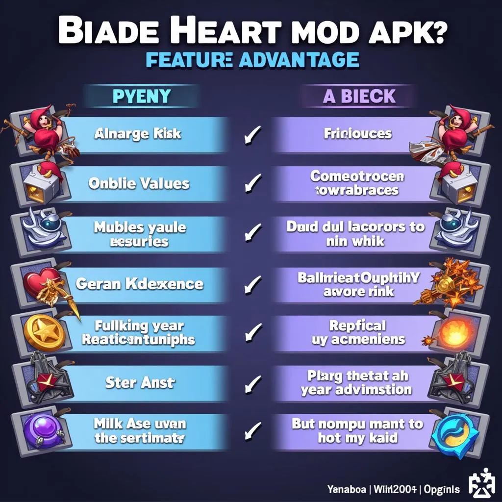 Comparison of Blade Heart Mod APK and Original Game