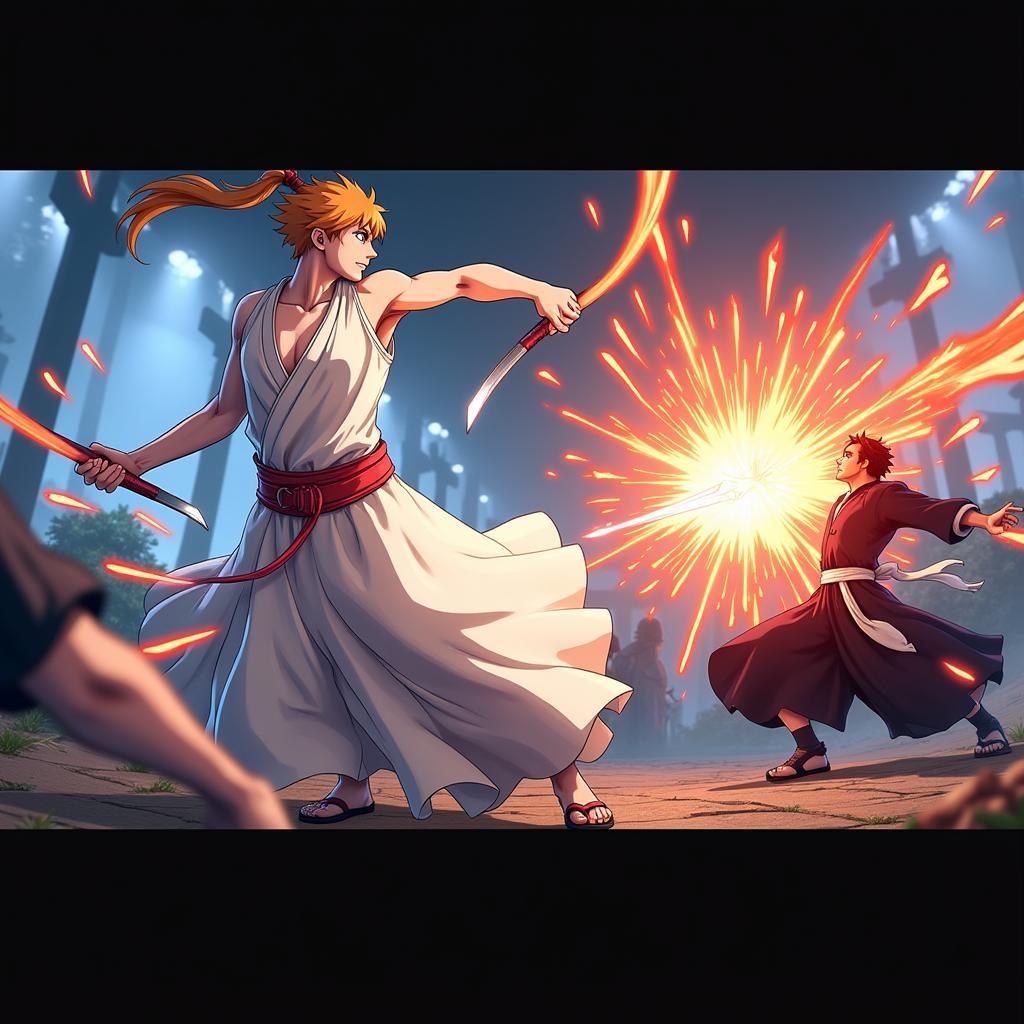 Bleach Mobile 3D Mod Apk Intense Battle Scene