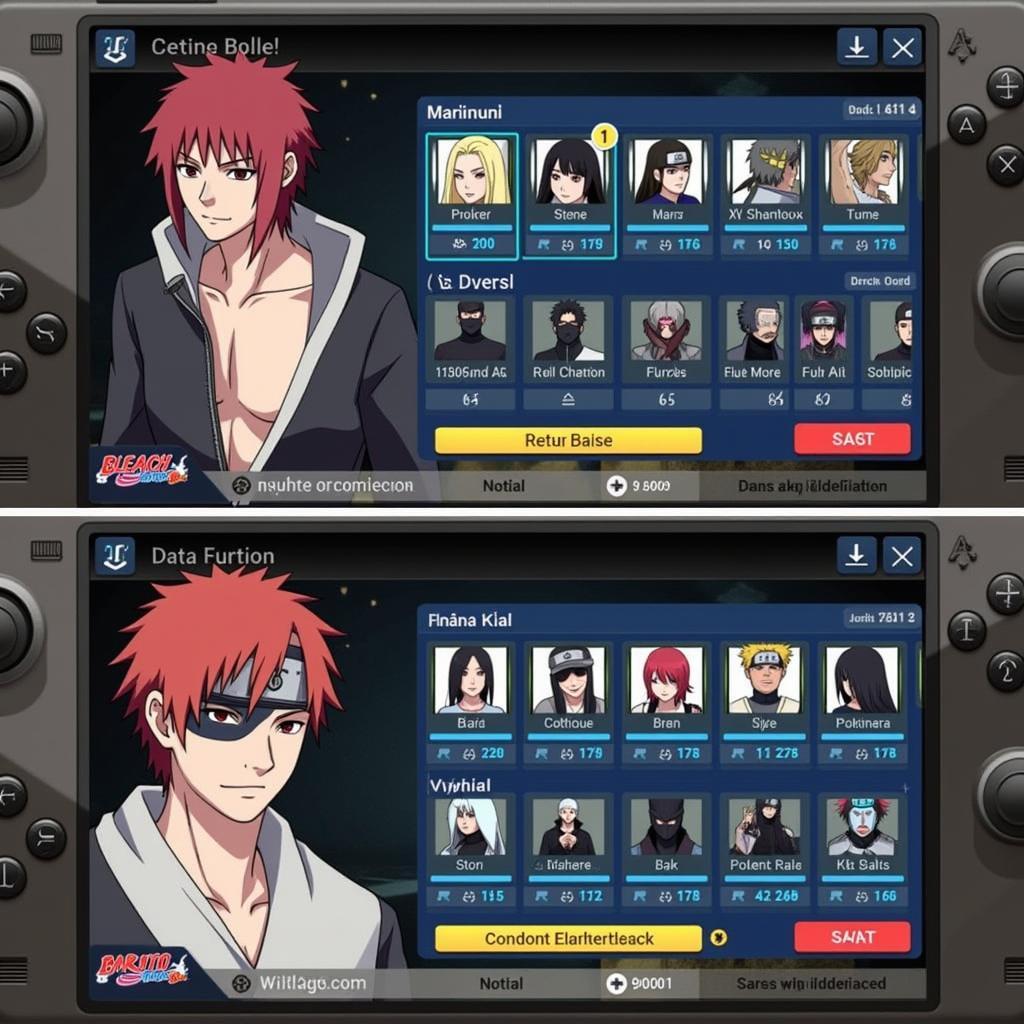 Character Customization Options in Bleach vs Naruto APK