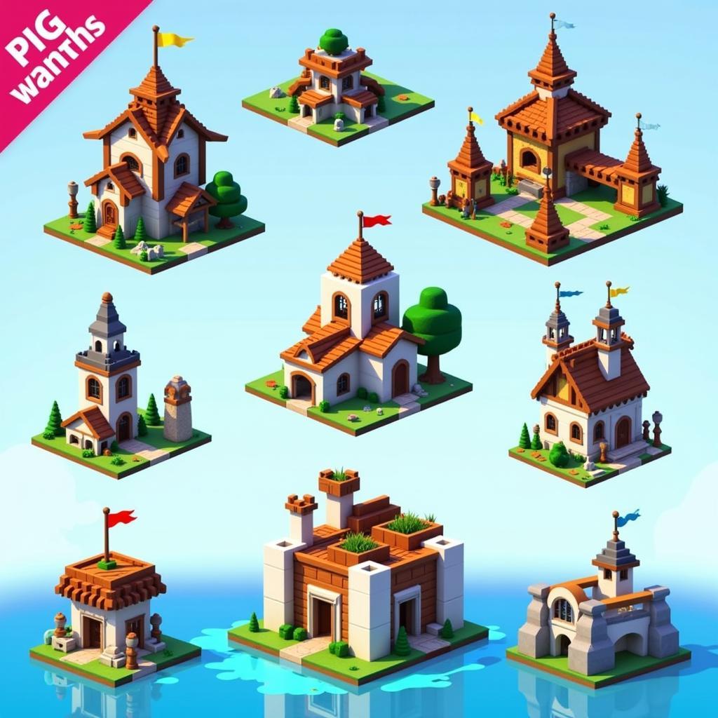 Spectacular buildings crafted in Block Craft 3D Mod APK