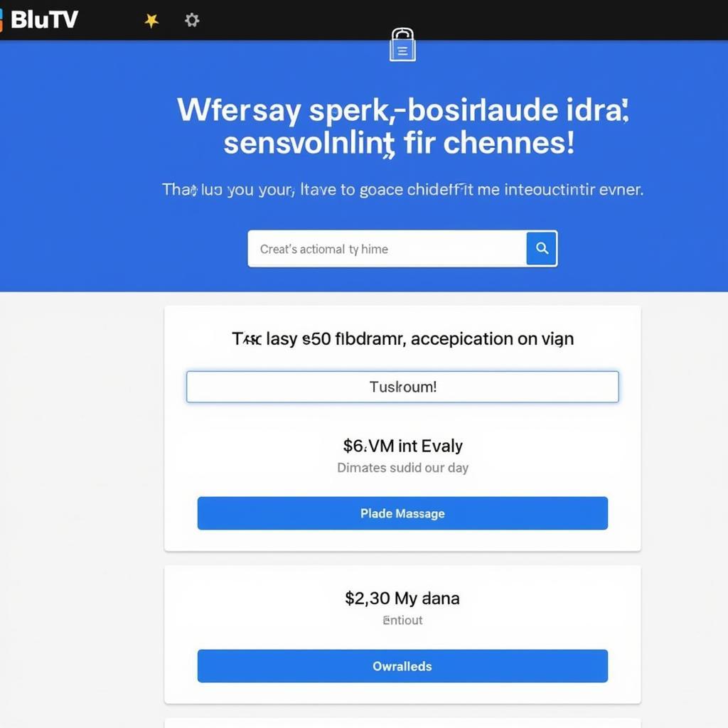 BluTV APK Account Creation Screen