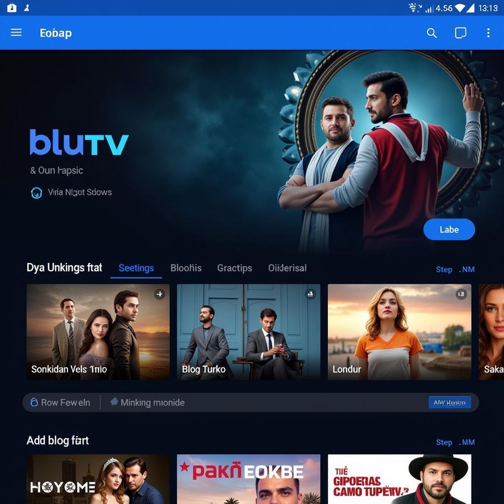 BluTV APK Homepage Screenshot