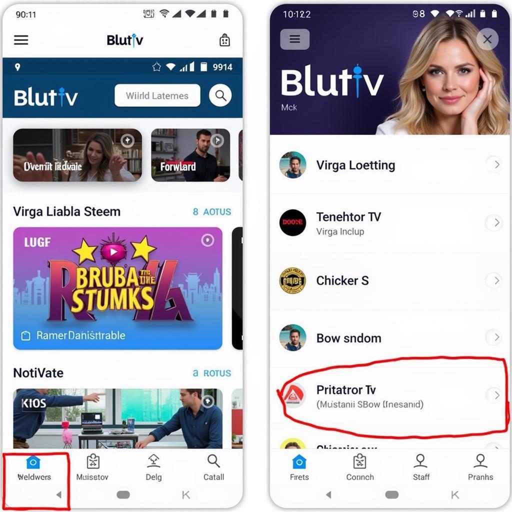 Blutv APK Interface