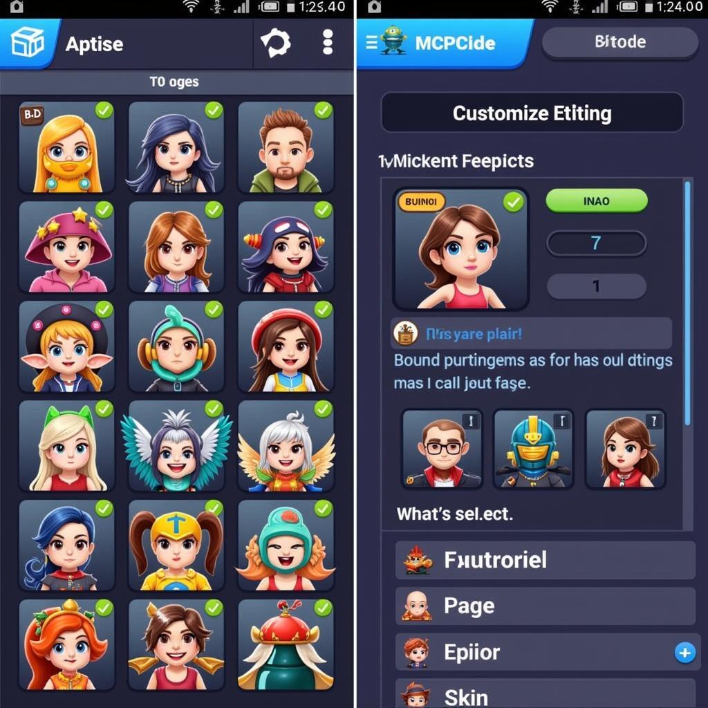 Bomber Planet Mod APK Character Selection Screen