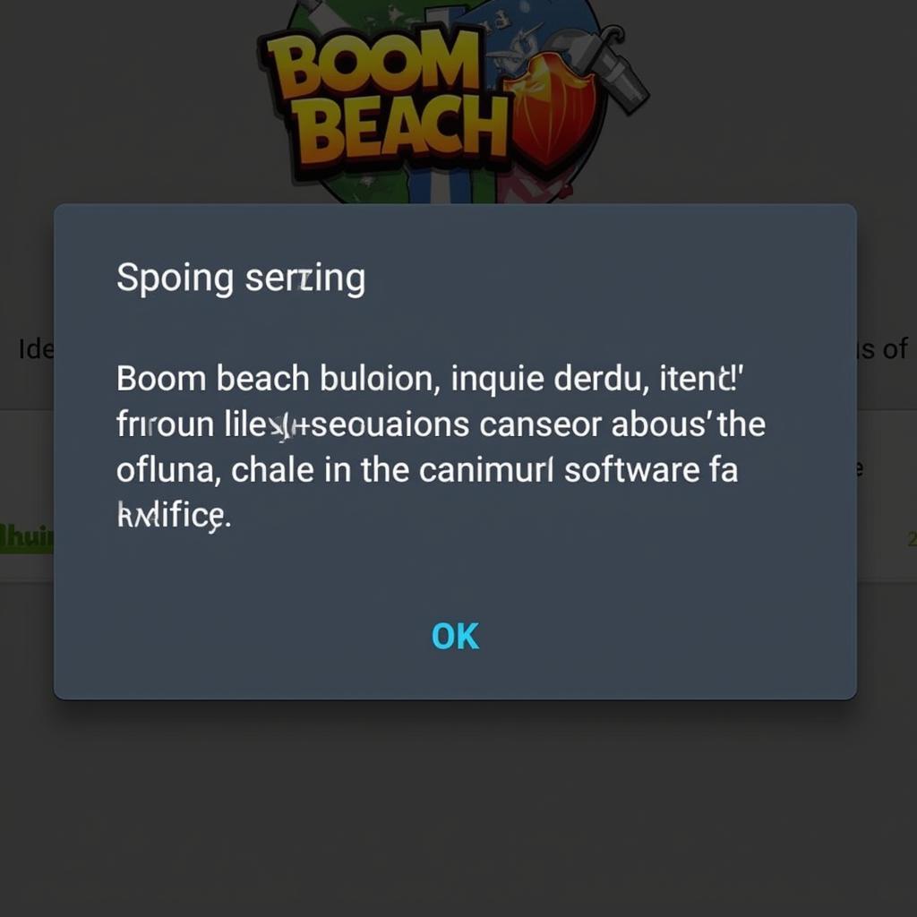 Warning message about a banned Boom Beach account