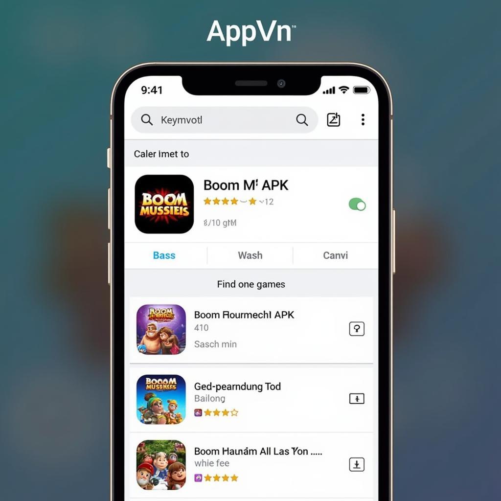 Searching for Boom M APK on Appvn