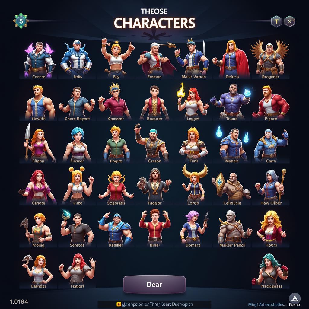 Brave Fighter Demon Revenge Character Selection Screen