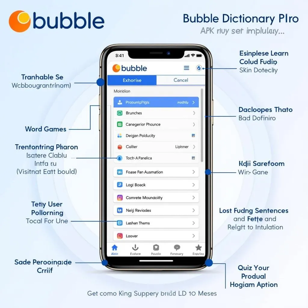 Bubble Dictionary Pro APK Interface and Features