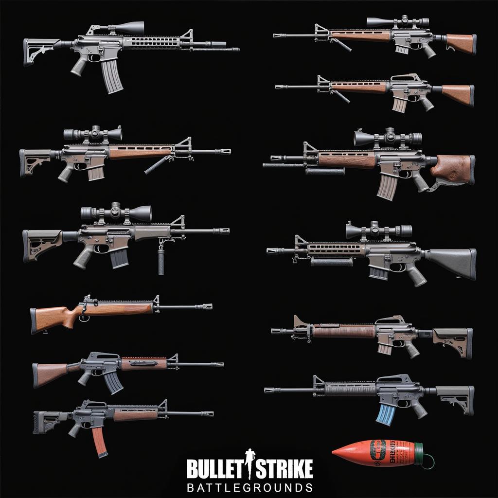 Diverse weapons in Bullet Strike Battlegrounds