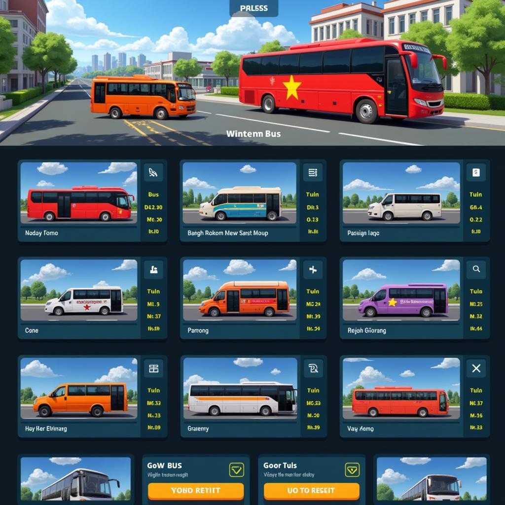 Bus Simulator Vietnam APK Free Bus Selection Screen