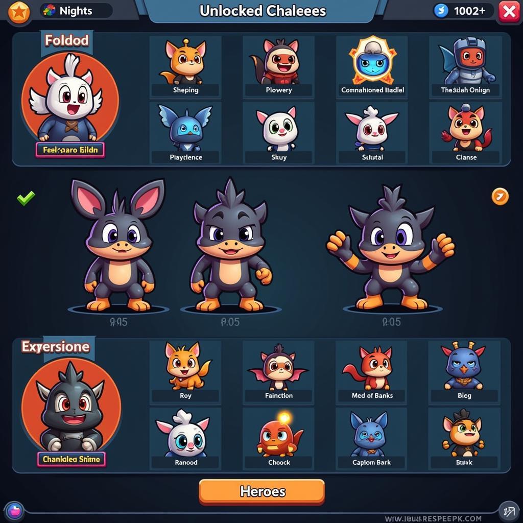 Bye Bye Monster Mod APK Character Selection Screen