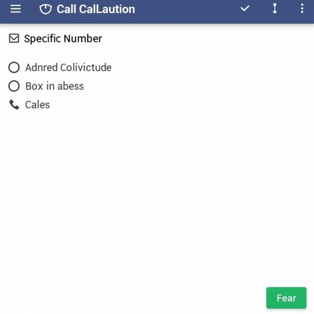 Call Blocking Interface