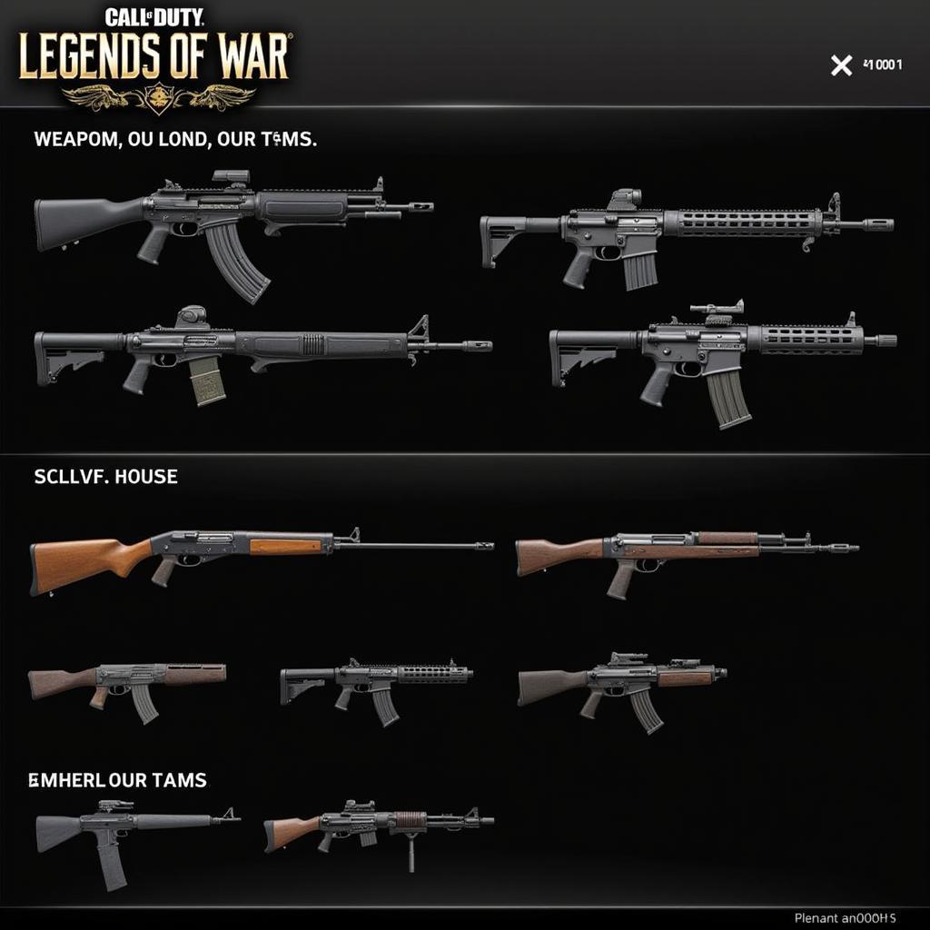 Call of Duty: Legends of War Weapon Customization Screen