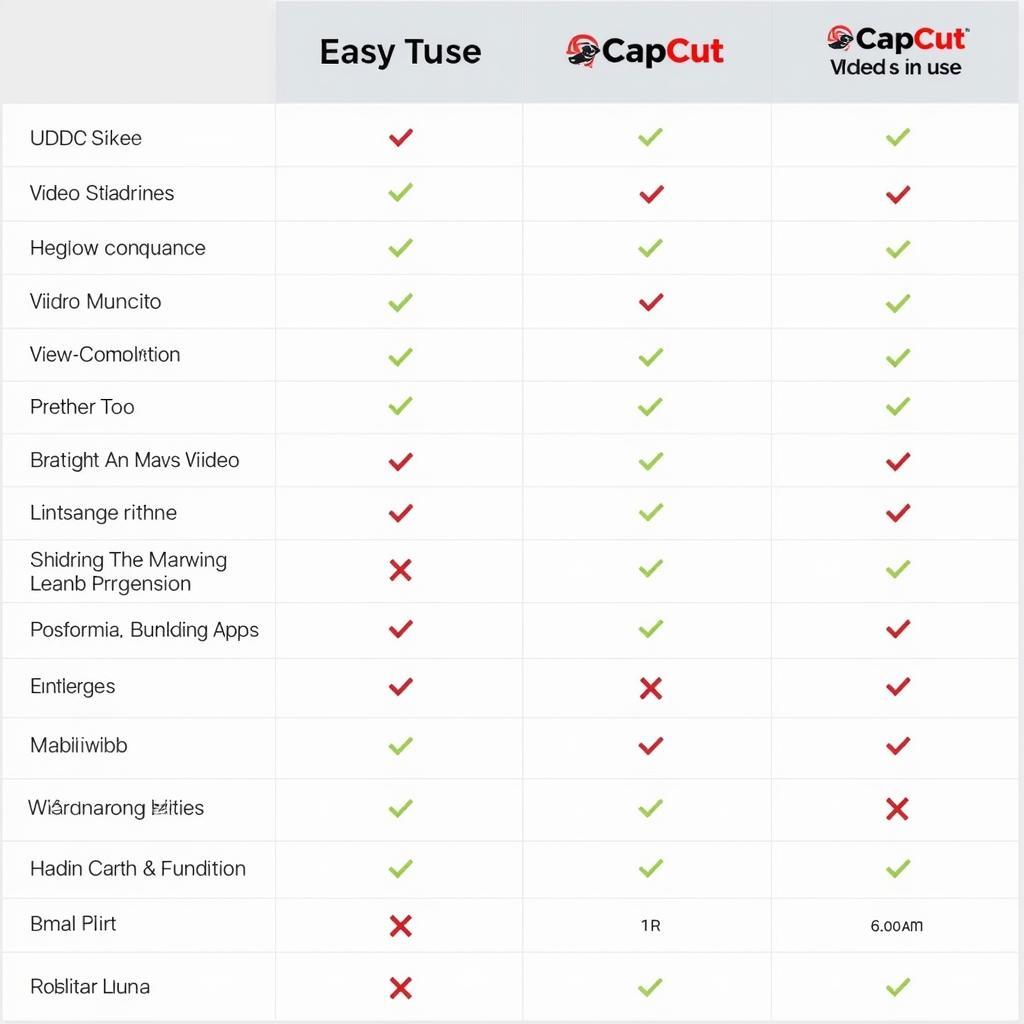 Comparison of CapCut with other video editing apps