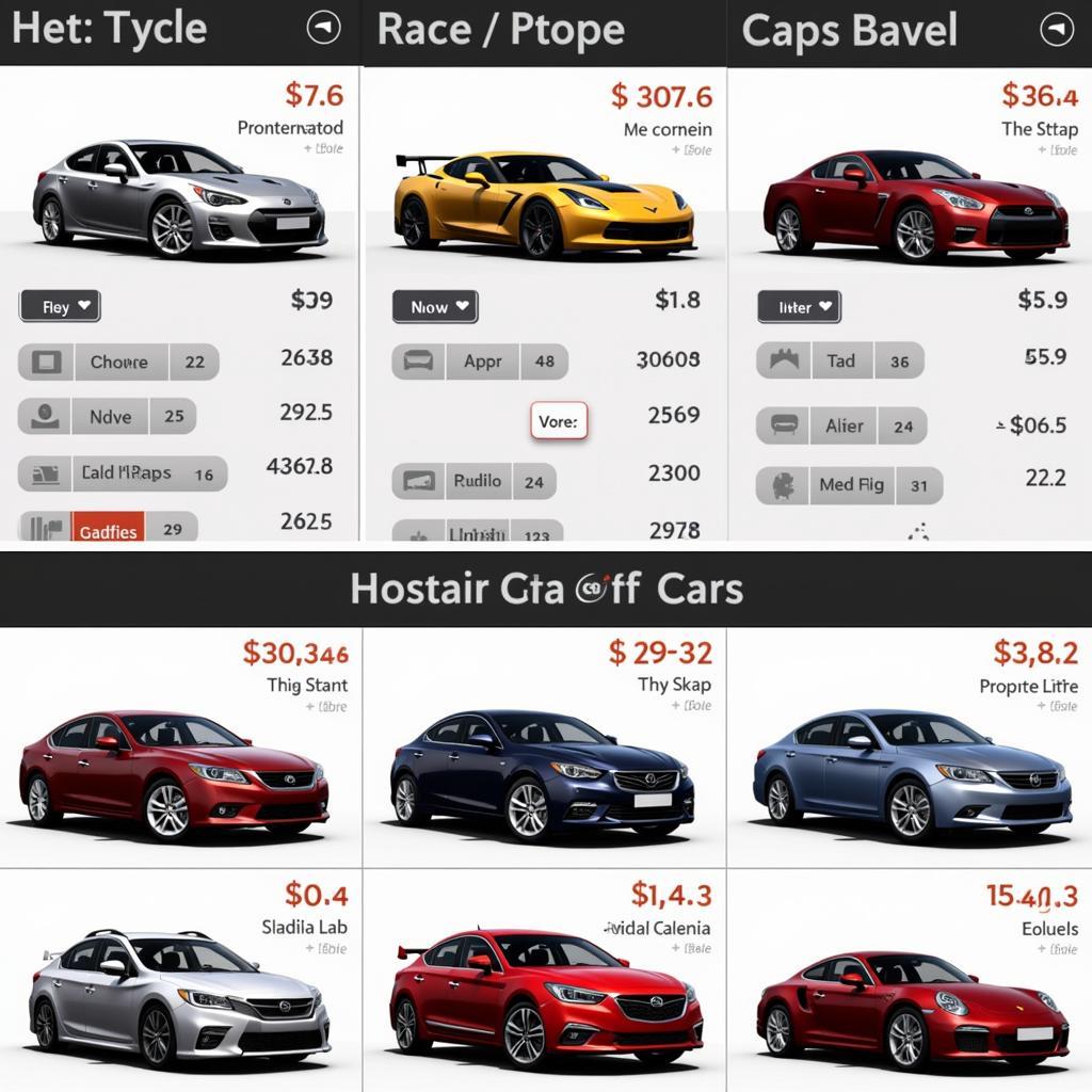 Car Racing 3D Car Selection Screen