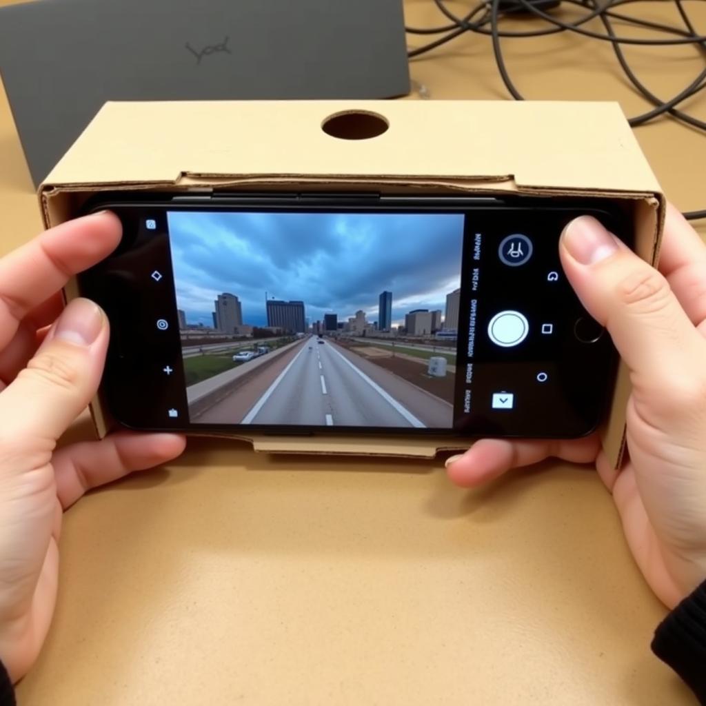 Cardboard VR viewer with a smartphone