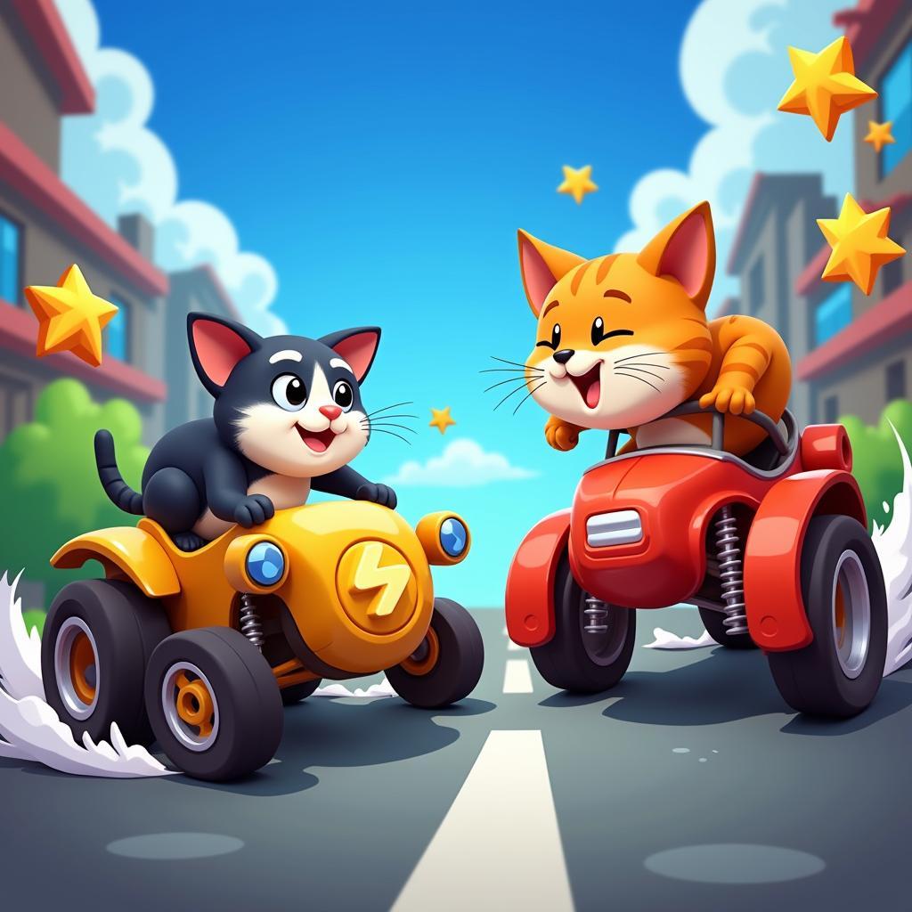 Intense Battle in Cats Crash Arena Turbo Stars Mod APK