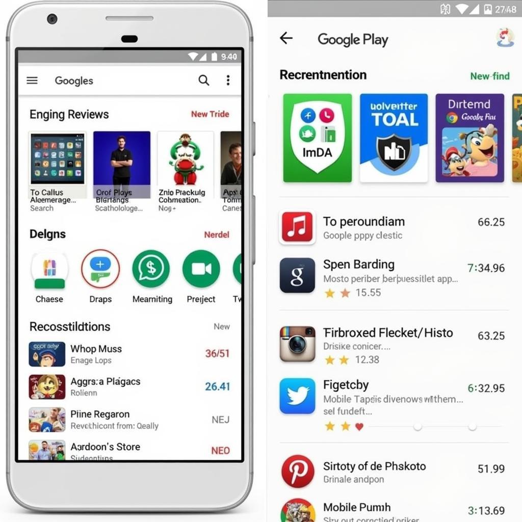 Google Play Store Interface on Android 9.0