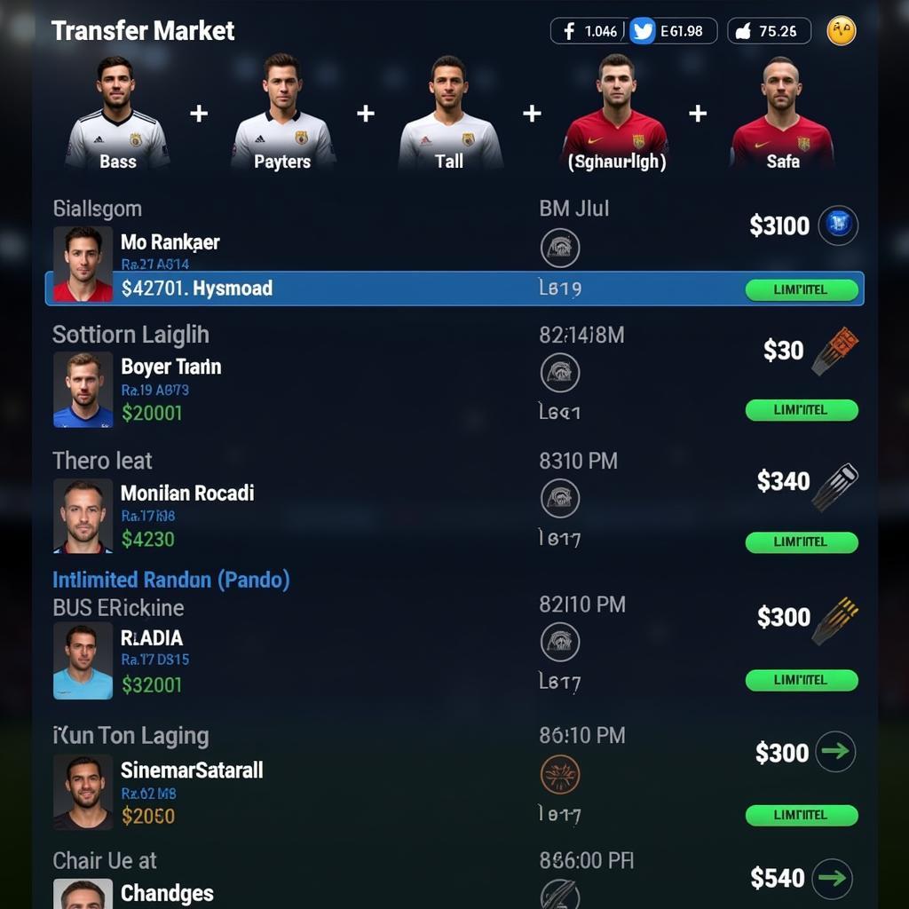 Champ Man 2018 Transfer Market