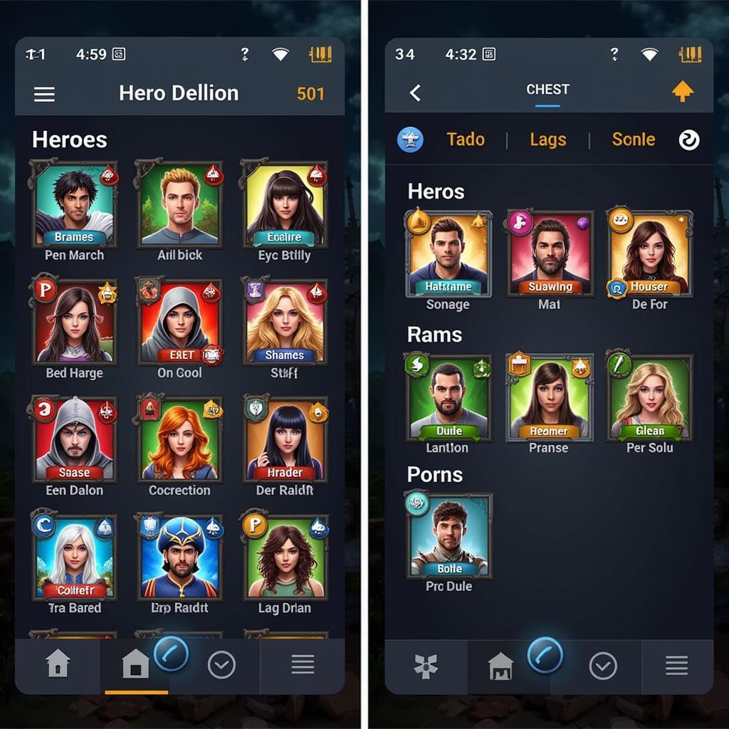 Chess Rush Mod APK Hero Selection Screen