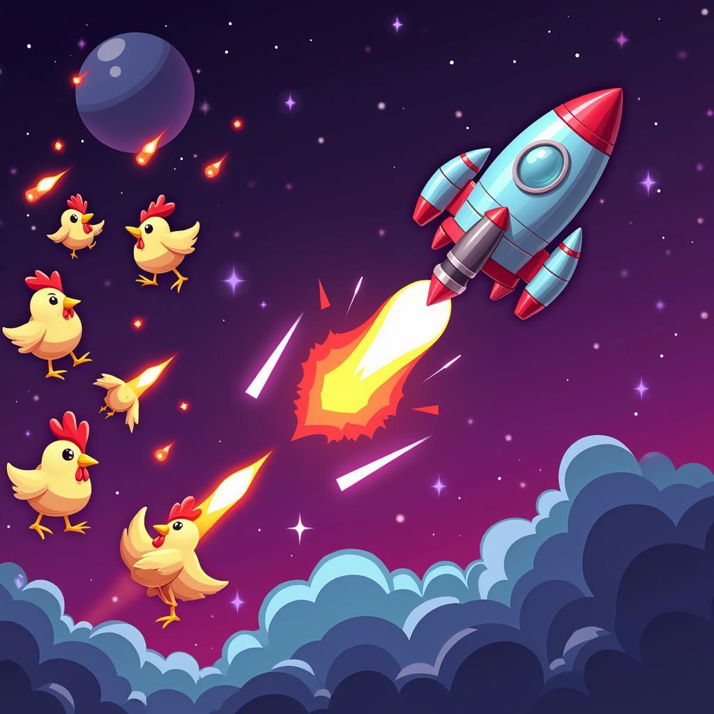 Chicken Shooter Space Attack Gameplay