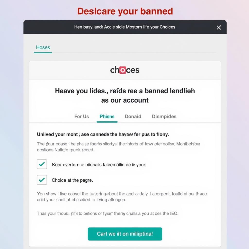 Choices Account Banned