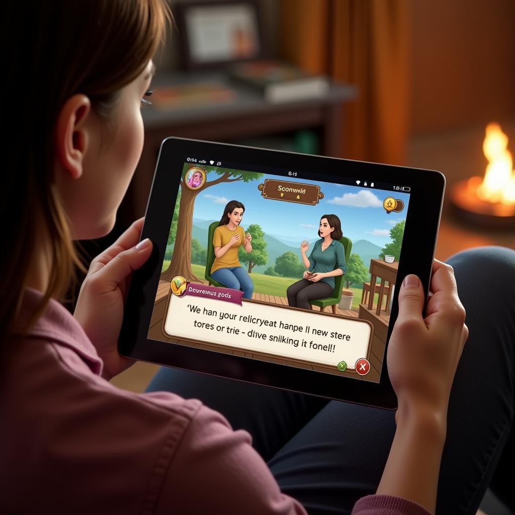 Playing Choices Mod APK on Tablet