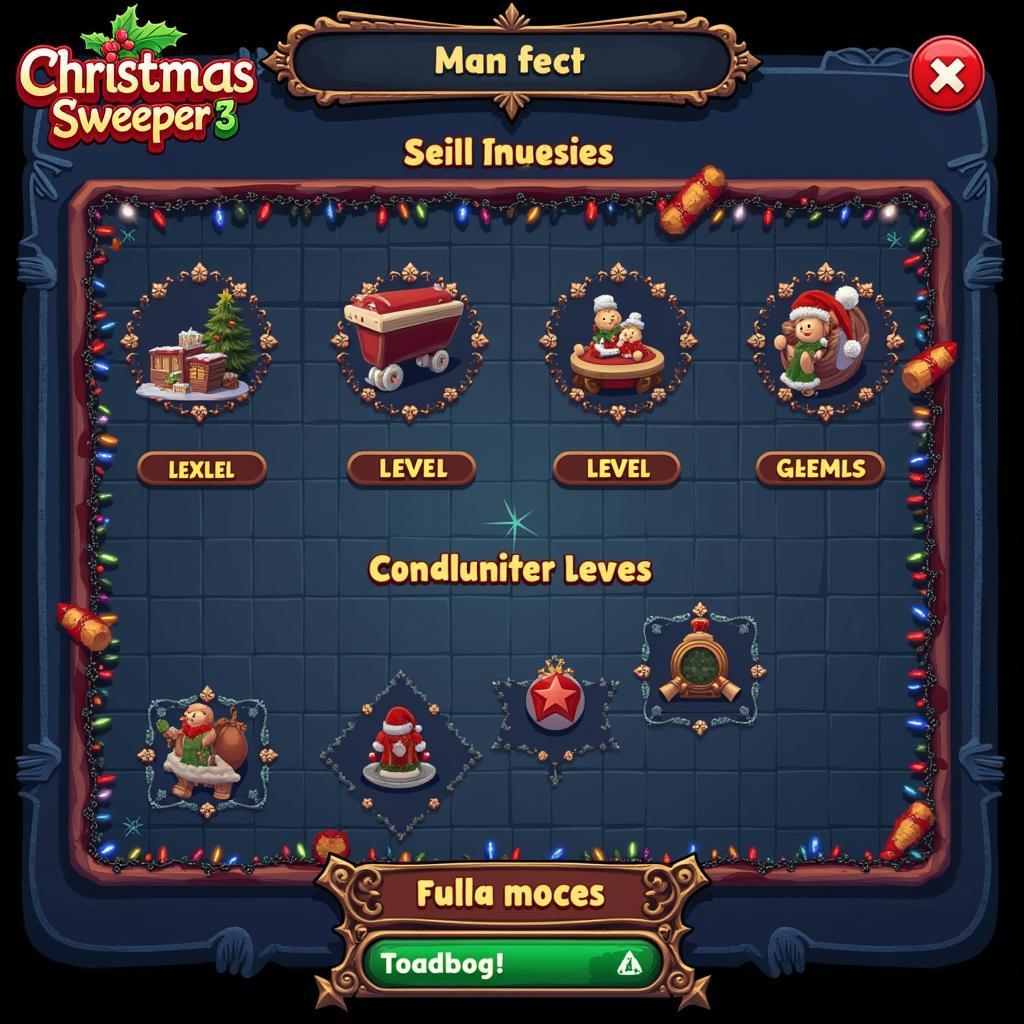 Christmas Sweeper 3 Level Selection Screen