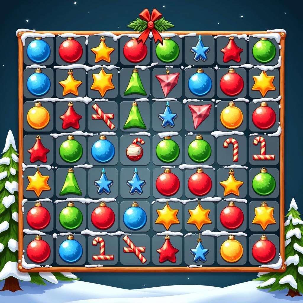 Gameplay Screenshot of a Christmas-Themed Puzzle Game