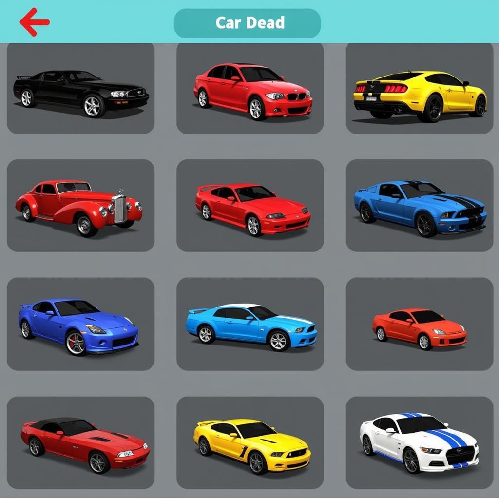 City Racing 3D Car Selection Screen