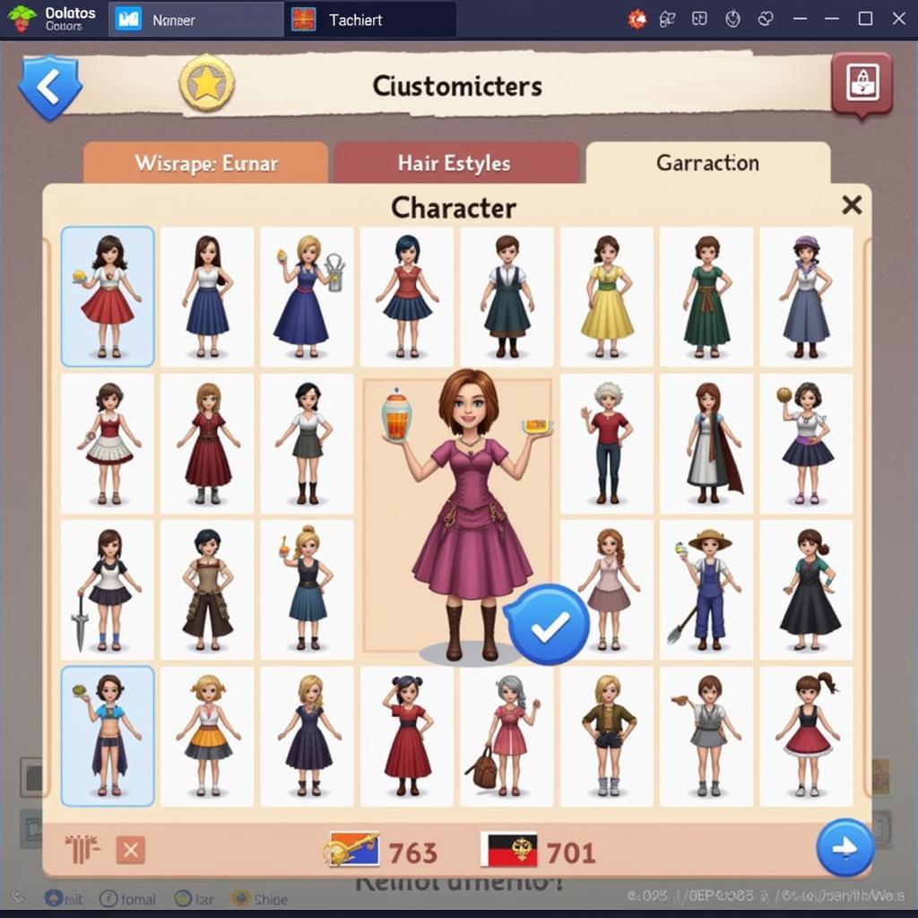 Claire's Quest Mod APK Character Customization Screen