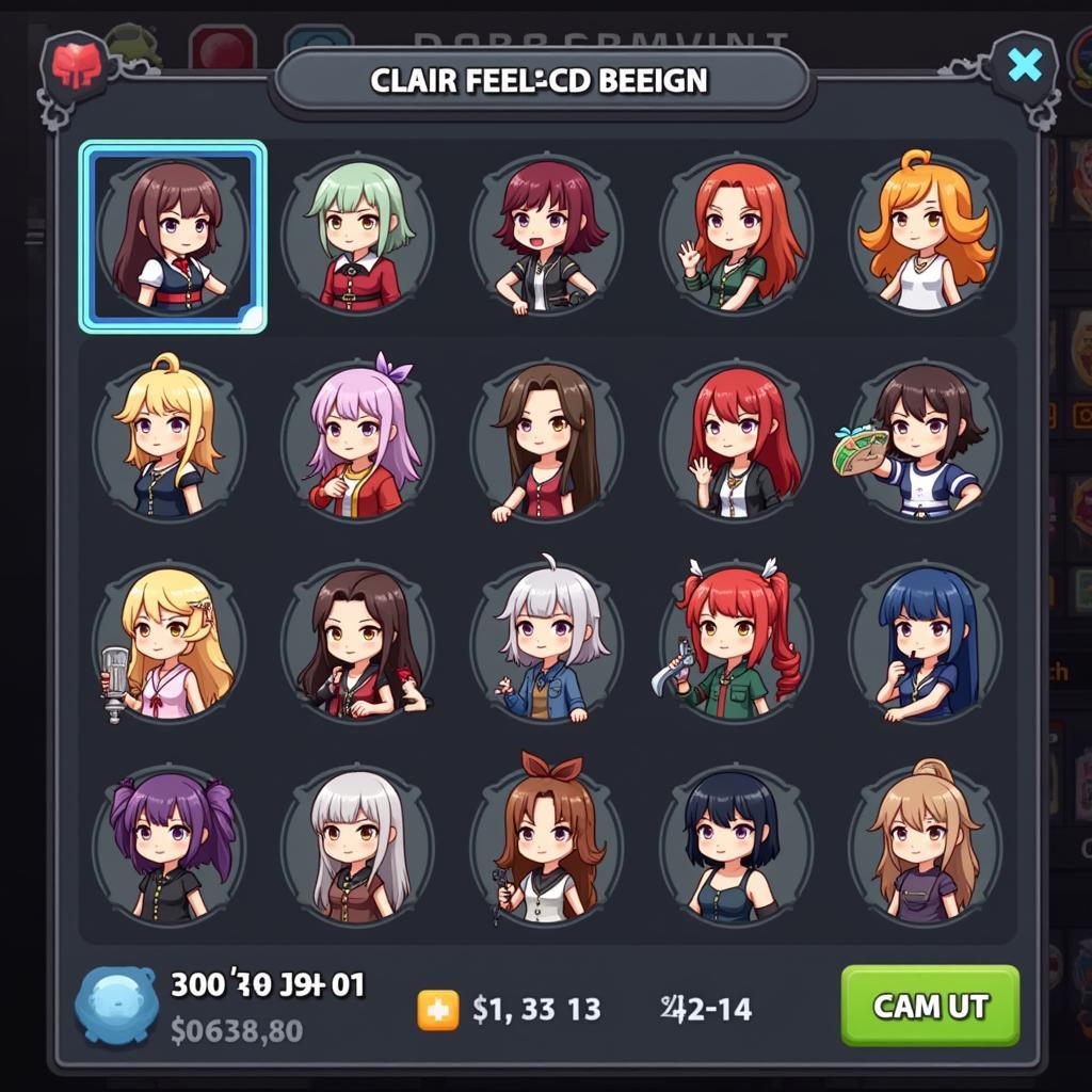 Claire's Quest Mod Character Selection Screen