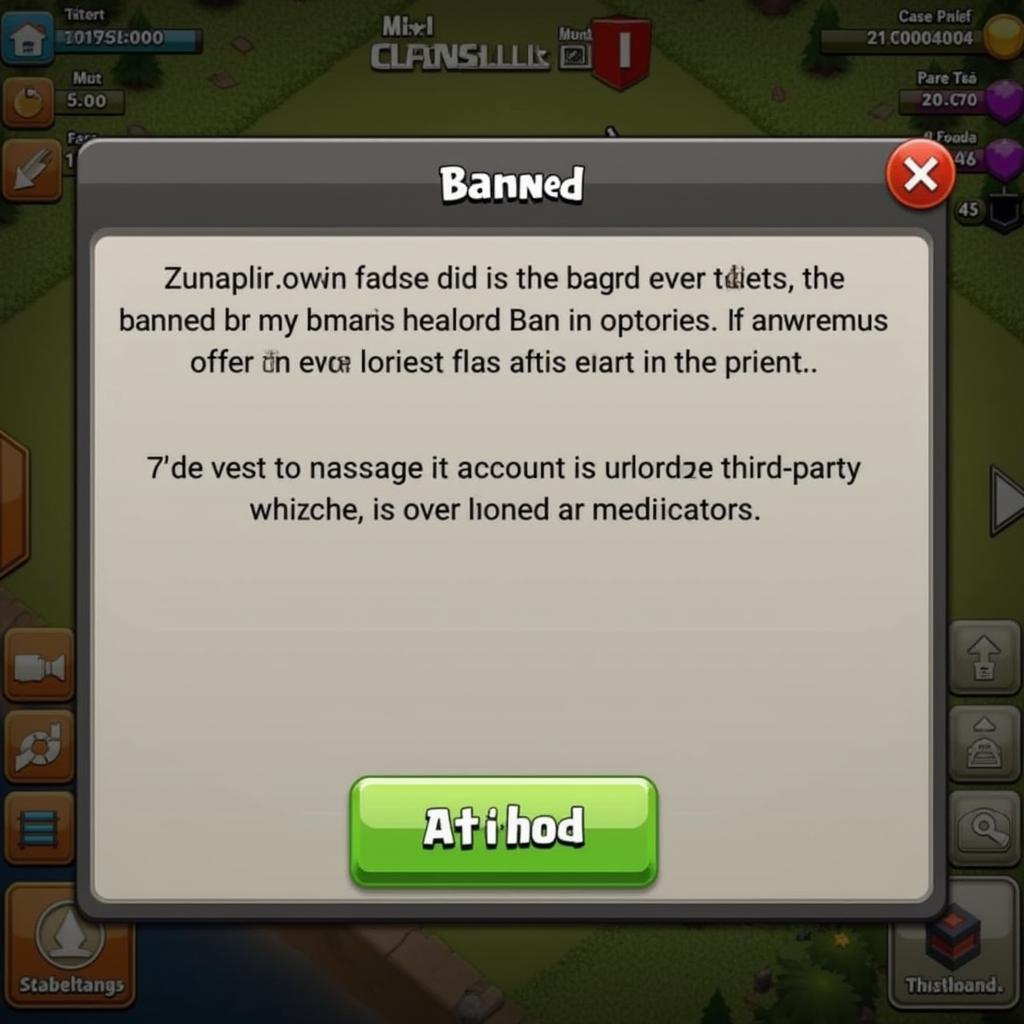 Clash of Clans Ban Screen